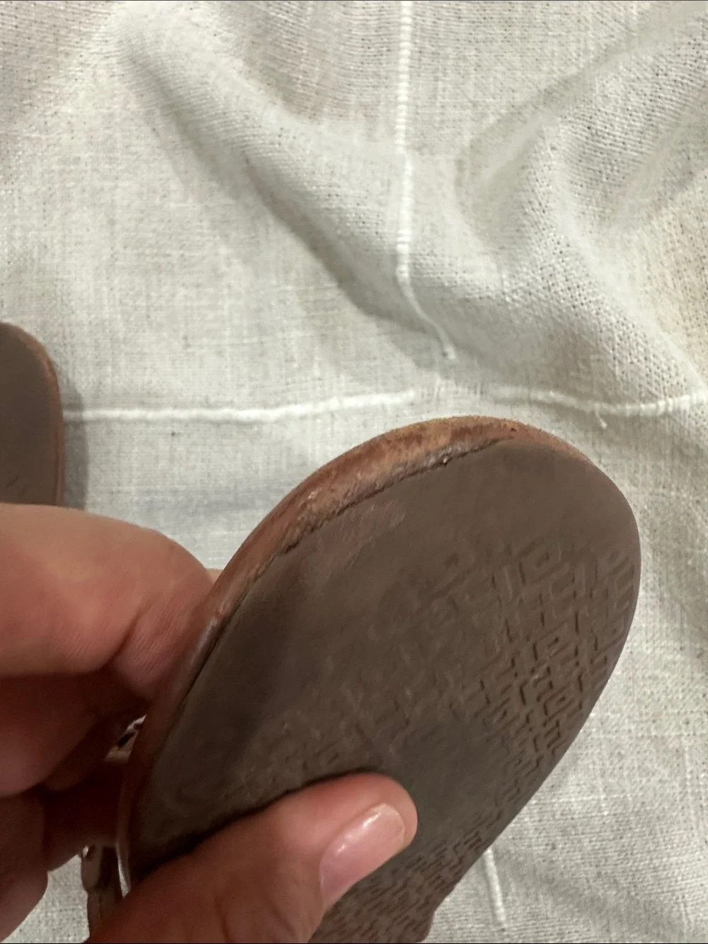 Tory Burch Tan Miller Logo Thong Sandals